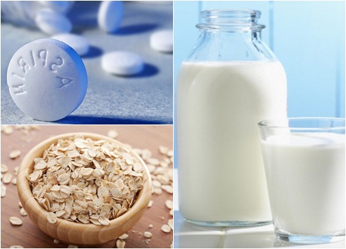 Công thức làm trắng da toàn thân: aspirin, bột yến mạch và sữa tươi
