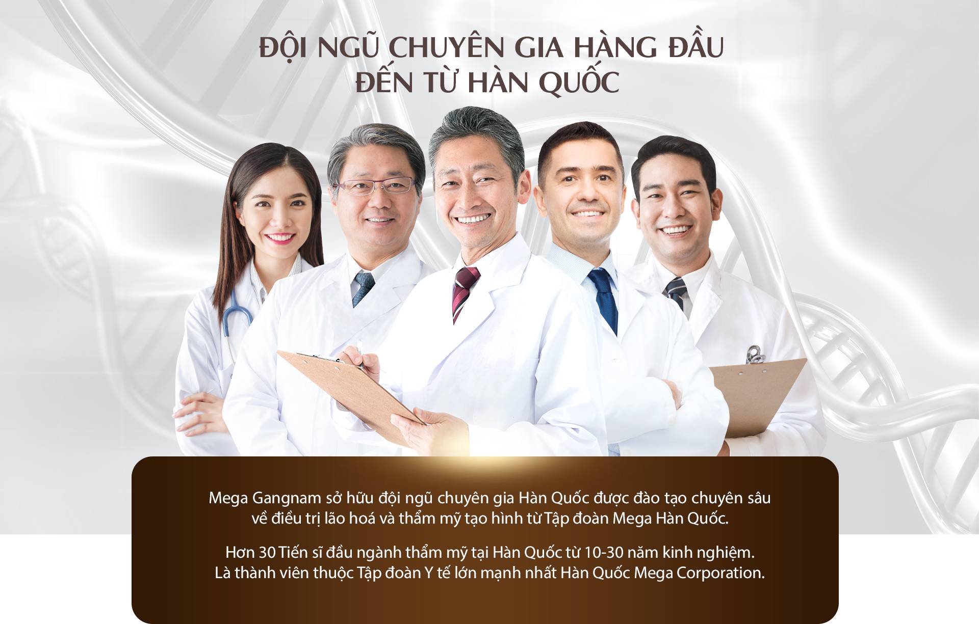 Đội ngũ y bác sĩ đầy kinh nghiệm tại Phòng khám quốc tế Mega Gangnam