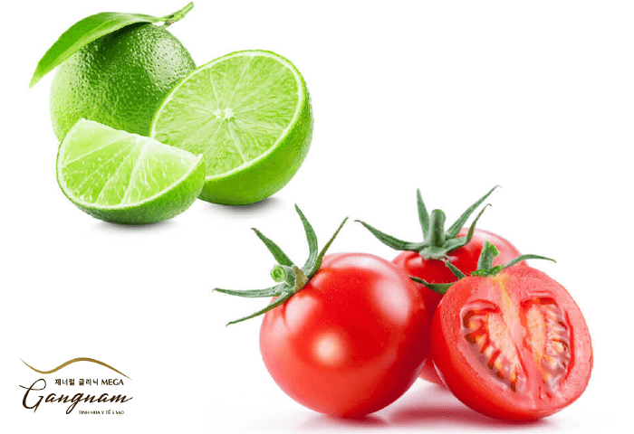 Hỗn hợp cà chua và chanh là một trong những phương pháp tự nhiên giúp trị thâm mắt hiệu quả