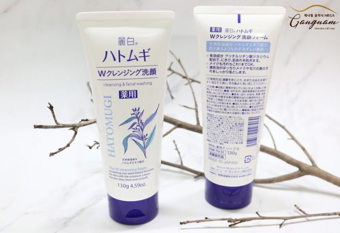 Sữa rửa mặt màu trắng Hatomugi Cleansing & Facial