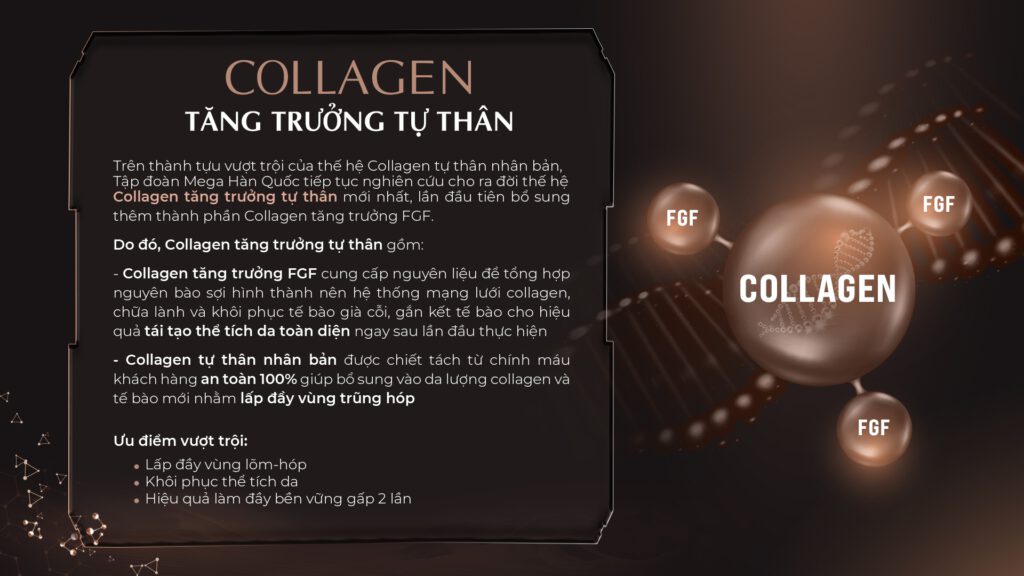 Collagen tăng trưởng tự thân là 1 trong 5 bộ công nghệ lõi phục hồi da toàn diện của Meta Elite