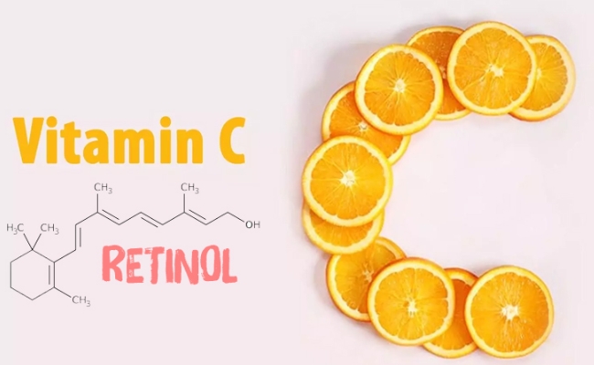 Retinol không thể sử dụ trù cùng các sản phẩm chứa vitamin C
