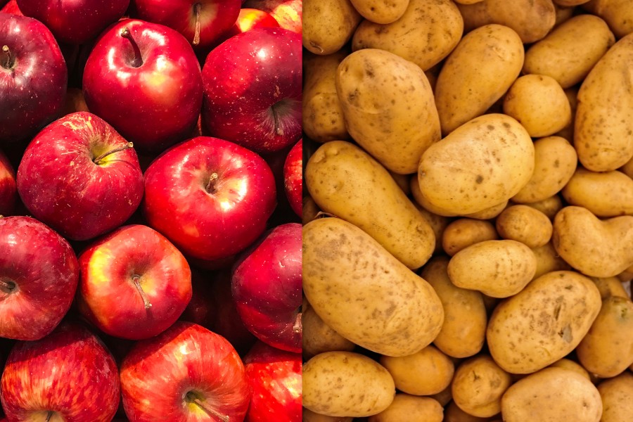 Kết hợp chữa mắt thâm quầng bằng khoai tây và táo  