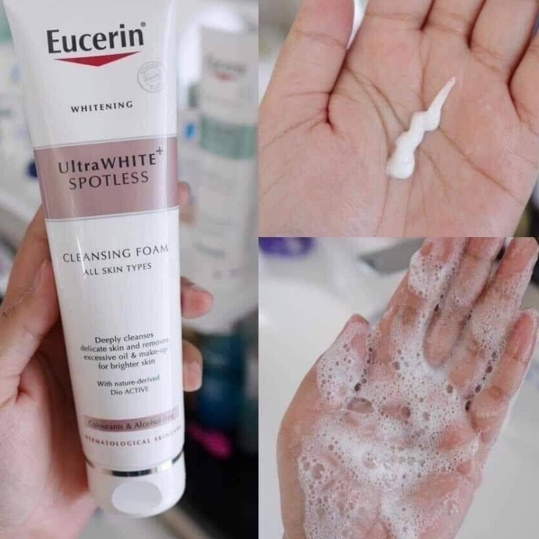 Sữa rửa mặt da khô Eucerin Ultra White Foam làm trắng