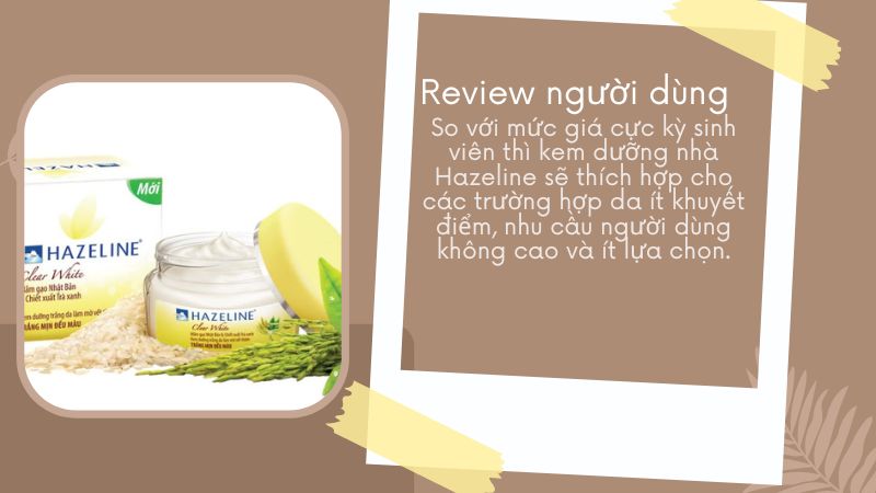 Review người dùng kem trắng da mặt Hazeline