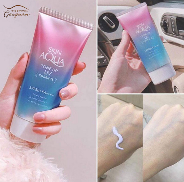 Skin Aqua Tone Up UV Essence màu hồng