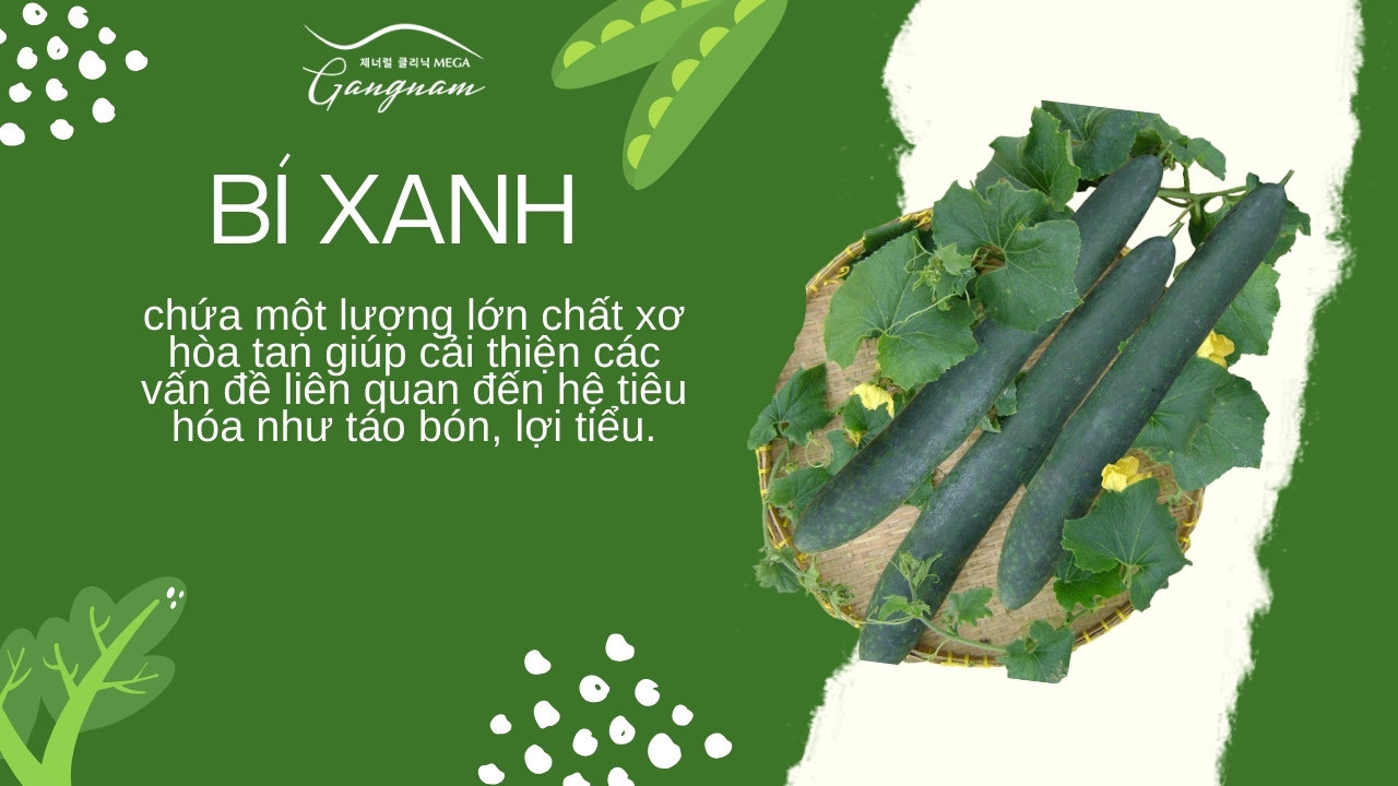 Bí xanh có lợi cho hệ tiêu hóa và được dùng như một thực phẩm lợi tiểu