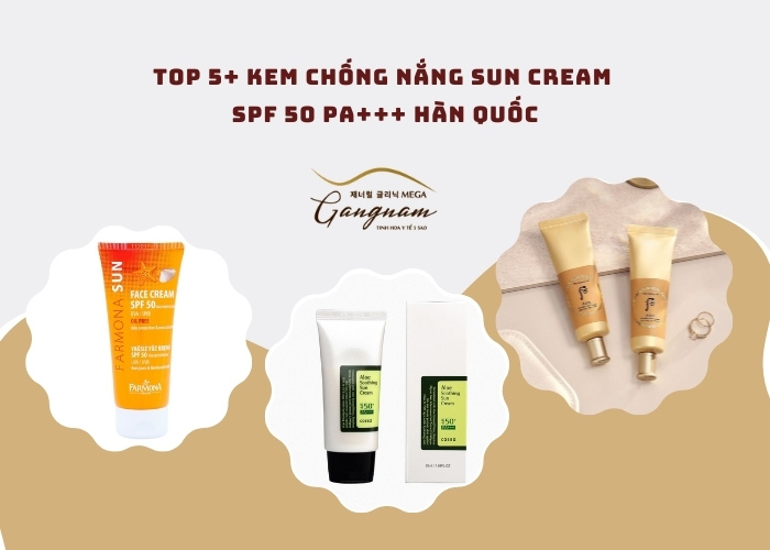 Top 5+ kem chống nắng Sun Cream SPF 50 PA+++ Hàn Quốc