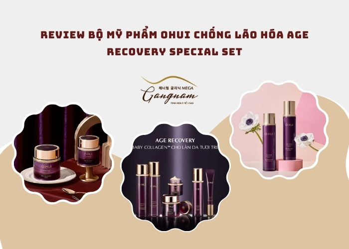 Review chi tiết về bộ sản phẩm OHUI Age Recovery Special Set (OHUI tím)