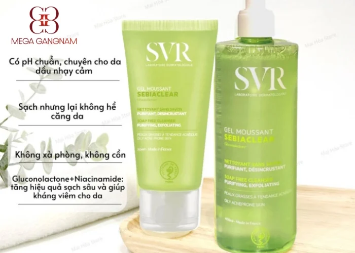 Sữa Rửa Mặt SVR Ngừa Mụn Ẩn - SVR Sebiaclear Gel Moussant