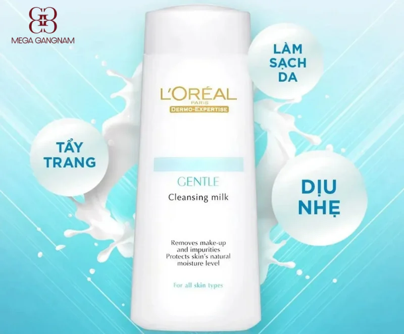 Tẩy trang dạng sữa Loreal sử dụng bảng  thành phần dịu nhẹ, an toàn 